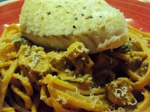 Cod and chorizo pasta