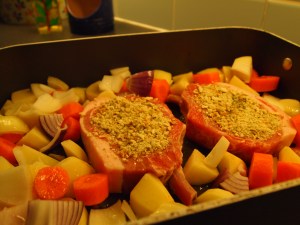 Pork chop tray roast Pork chop tray roast