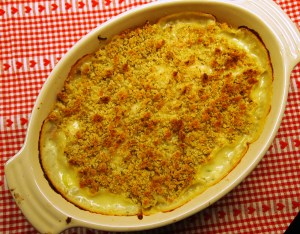 Creamy fish gratin