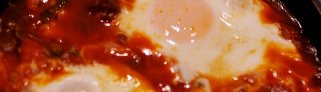 Baked eggs with chorizo and tomato stew